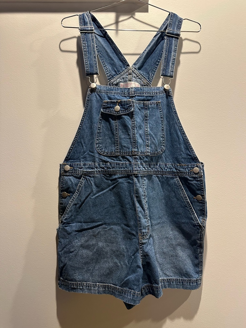 No Boundaries Denim Short Overalls - Blue